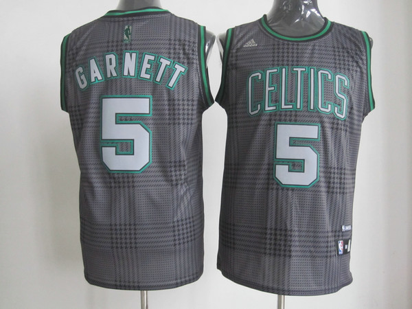  NBA Boston Celtics 5 Kevin Garnett Black Square Swingman Jersey